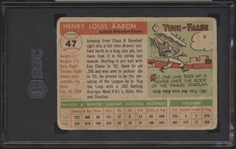 1955 Topps Baseball- #47 Hank Aaron, Braves- SGC 1(Poor)