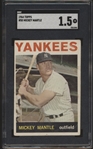 1964 Topps Baseball- #50 Mickey Mantle, Yankees- SGC 1.5 (Fair)