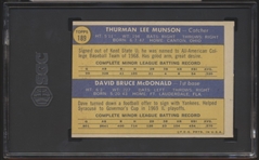 1970 Topps Baseball- #189 Thurman Munson Rookie- SGC 5 (Ex)