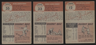 1953 Topps Baseball- 3 Diff