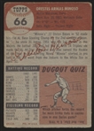 1953 Topps Baseball- #66 Minnie Minoso, White Sox