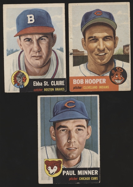 1953 Topps Baseball- 3 Diff