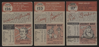 1953 Topps Baseball- 3 Diff