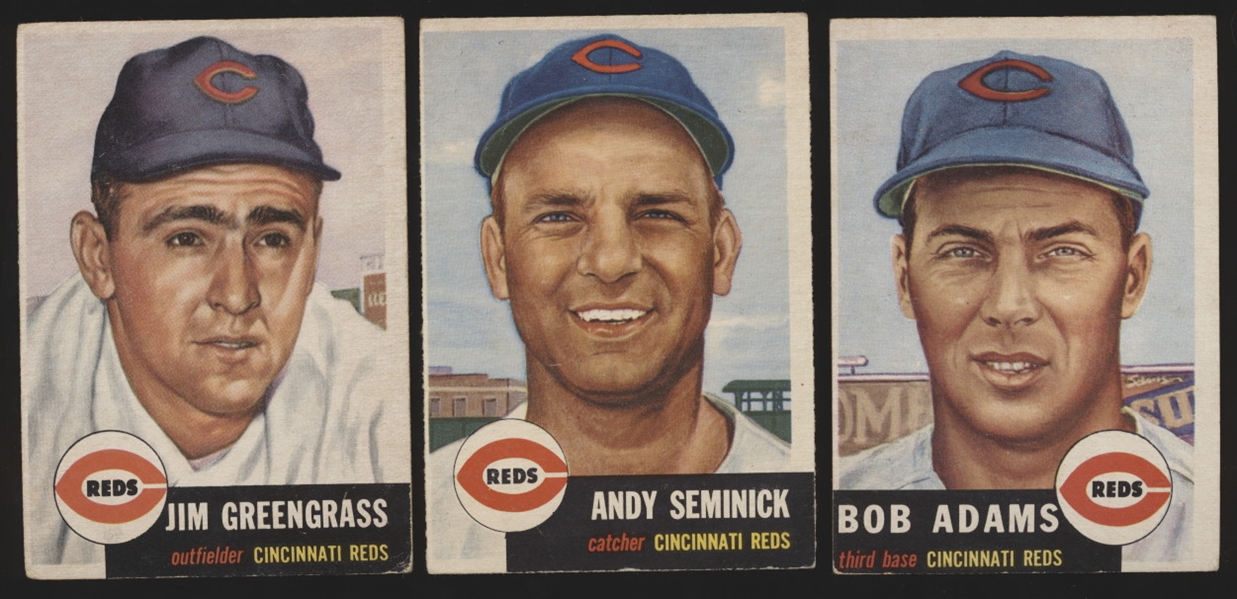 1953 Topps Baseball- 3 Diff Cinc Reds