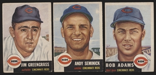 1953 Topps Baseball- 3 Diff Cinc Reds