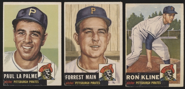 1953 Topps Baseball- 3 Diff Pirates