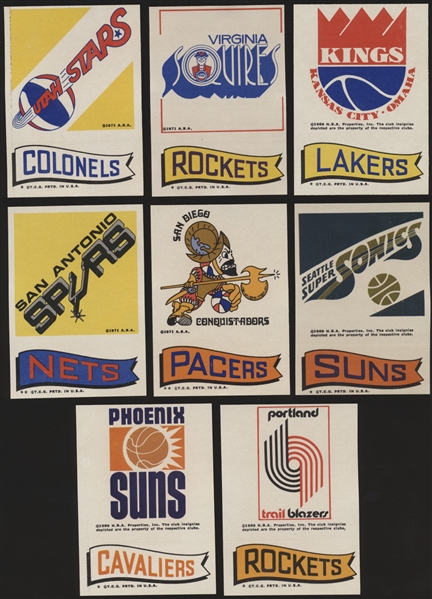 1973-74 Topps Basketball- Team Stickers- 8 Diff