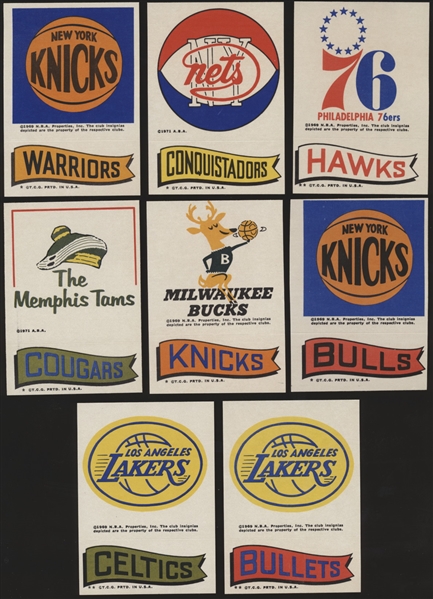 1973-74 Topps Basketball- Team Stickers- 8 Diff