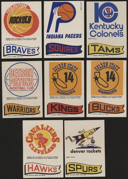 1973-74 Topps Basketball- Team Stickers- 8 Diff
