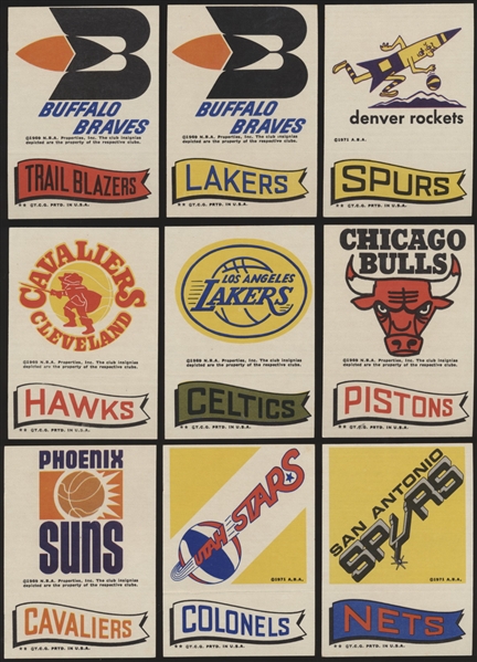1973-74 Topps Basketball- Team Stickers- 8 Diff