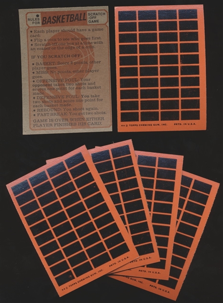 1973-74 Topps Basketball- Unscratched Game Cards- 20 Cards