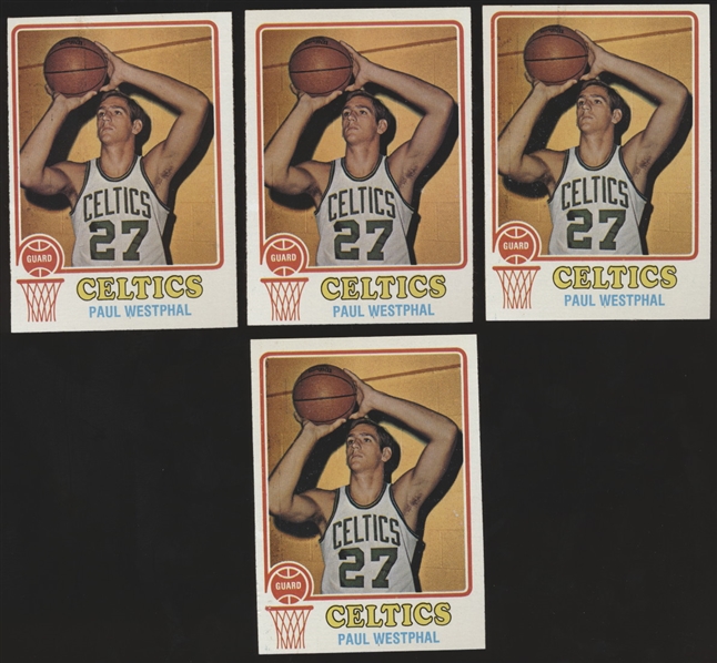 1973-74 Topps Basketball- #126 Paul Westphal, Celtics- 4 Cards
