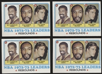 1973-74 Topps Bask- #157 NBA Leaders- 4 Cards (Chamberlain/ Thurmond/ Cowens)