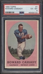 1958 Topps Football- #7 Howard Cassady, Lions- PSA Ex-Mt 6
