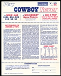 1982 Affiliated “Play Cowboy Fever 7-3/8 x 9-1/4 Dallas Cowboys Sweepstakes Entry Forms- 22 Forms