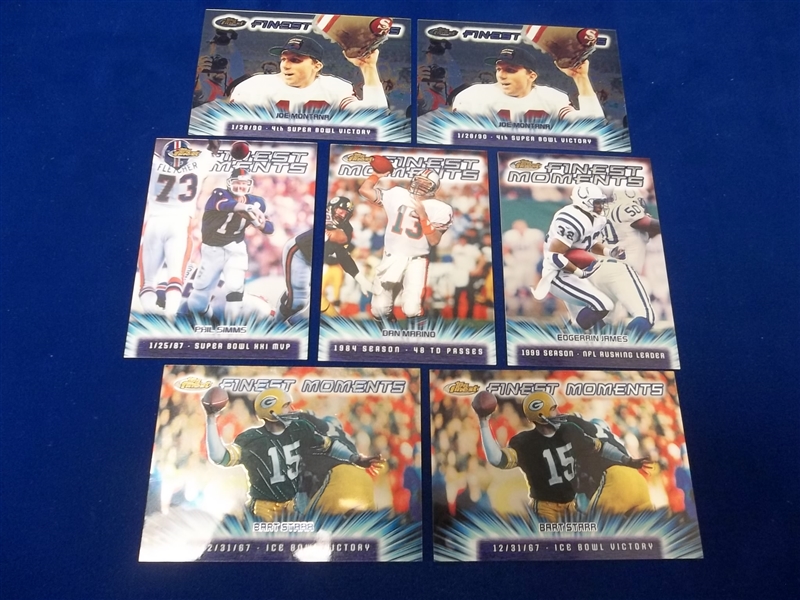 2000 Finest Football- “Finest Moments" 3-1/4" x 4-1/2" Cards- 7 Asst.