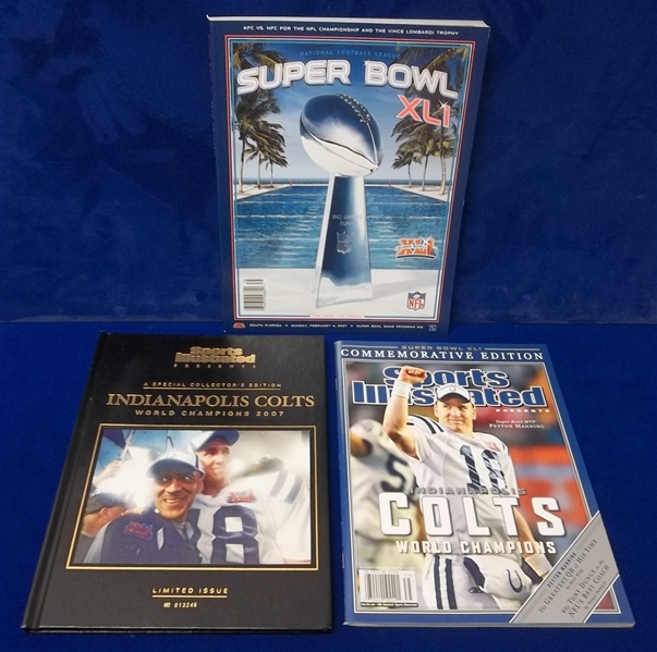 2007 Super Bowl XLI/ Indianapolis Colts Publications- 3 Diff.