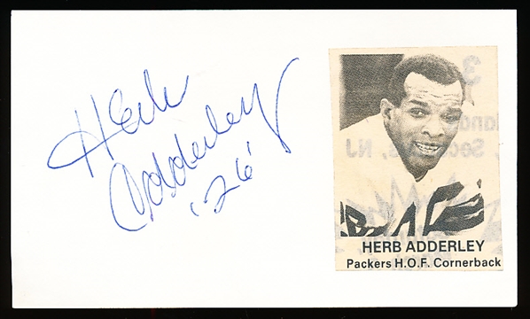 Autographed Herb Adderley 3x5" Card