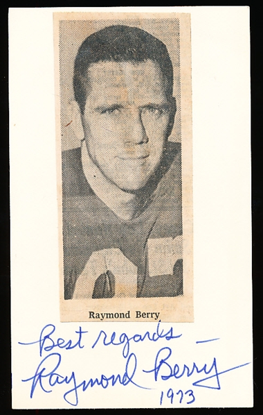 Autographed Raymond Berry 5x3" Card