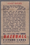 1951 Bowman Bb- #110 Bobby Brown, Yankees