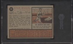 1962 Topps Bb- #50 Stan Musial, Cardinals- SGC 5 (Ex)