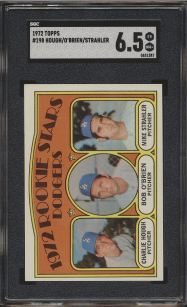 1972 Topps Bb- #198 Hough RC- SGC 6.5 (Ex-NM +)