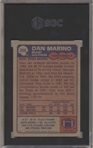 1985 Topps Football- #314 Dan Marino, Dolphins- SGC 8 (Nm-Mt)