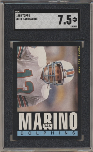 1985 Topps Football- #314 Dan Marino, Dolphins- SGC 7.5 (NM+)