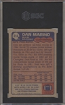 1985 Topps Football- #314 Dan Marino, Dolphins- SGC 7.5 (NM+)