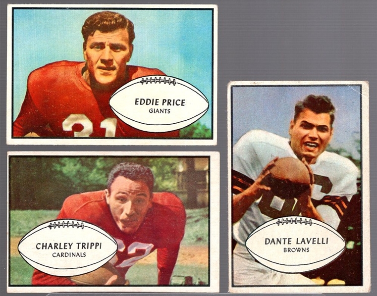 1953 Bowman Football- 3 Diff