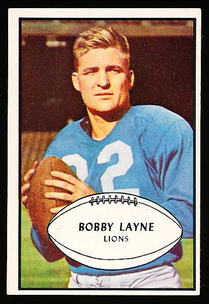 1953 Bowman Football- #21 Bobby Layne, Lions