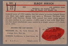 1953 Bowman Football- #22 Elroy Hirsch, Rams