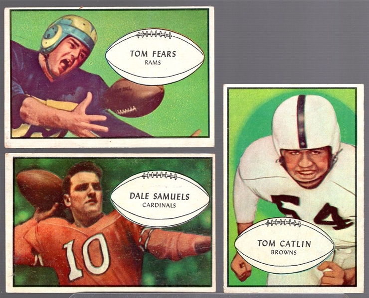 1953 Bowman Football- 3 Diff