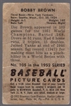 1952 Bowman Bb- #105 Bobby Brown, Yankees