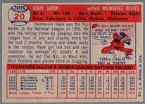 1957 Topps Baseball- #20 Hank Aaron, Braves
