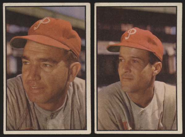 1953 Bowman Baseball Color- 2 Diff Hi# Phillies