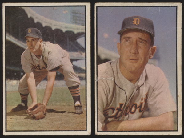 1953 Bowman Baseball Color- 2 Diff Hi# Detroit Tigers