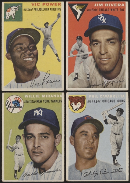 1954 Topps Baseball- 4 Diff with 3 SPs