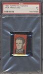 1950 Topps Football Felt Back- Jack Friedland, Duke- PSA Ex 5- Red Color