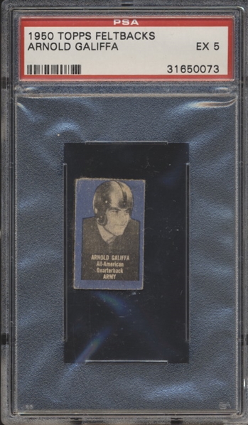 1950 Topps Football Felt Back- Arnold Galiffa, Army- PSA Ex 5- Blue Color