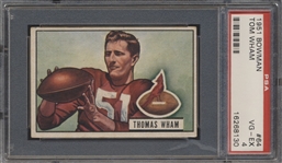 1951 Bowman Football- #64 Tom Wham, Cardinals- PSA Vg-Ex 4