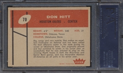 1960 Fleer Football- #70 Don Hitt, Houston Oilers- PSA Nm-Mt 8