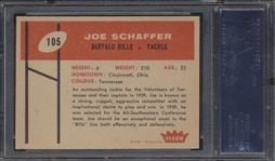 1960 Fleer Football- #105 Joe Schaffer, Bills- PSA Nm-Mt 8