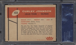 1960 Fleer Football- #123 Curley Johnson, Dallas Texans- PSA Ex-Mt 6