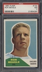 1960 Fleer Football- #132 Ron Beagle, Raiders- PSA NM 7- Last card in the set!