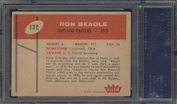 1960 Fleer Football- #132 Ron Beagle, Raiders- PSA NM 7- Last card in the set!