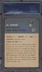 1962 Fleer Football- #57 Al Dorow, New York Titans- PSA Ex-MT 6